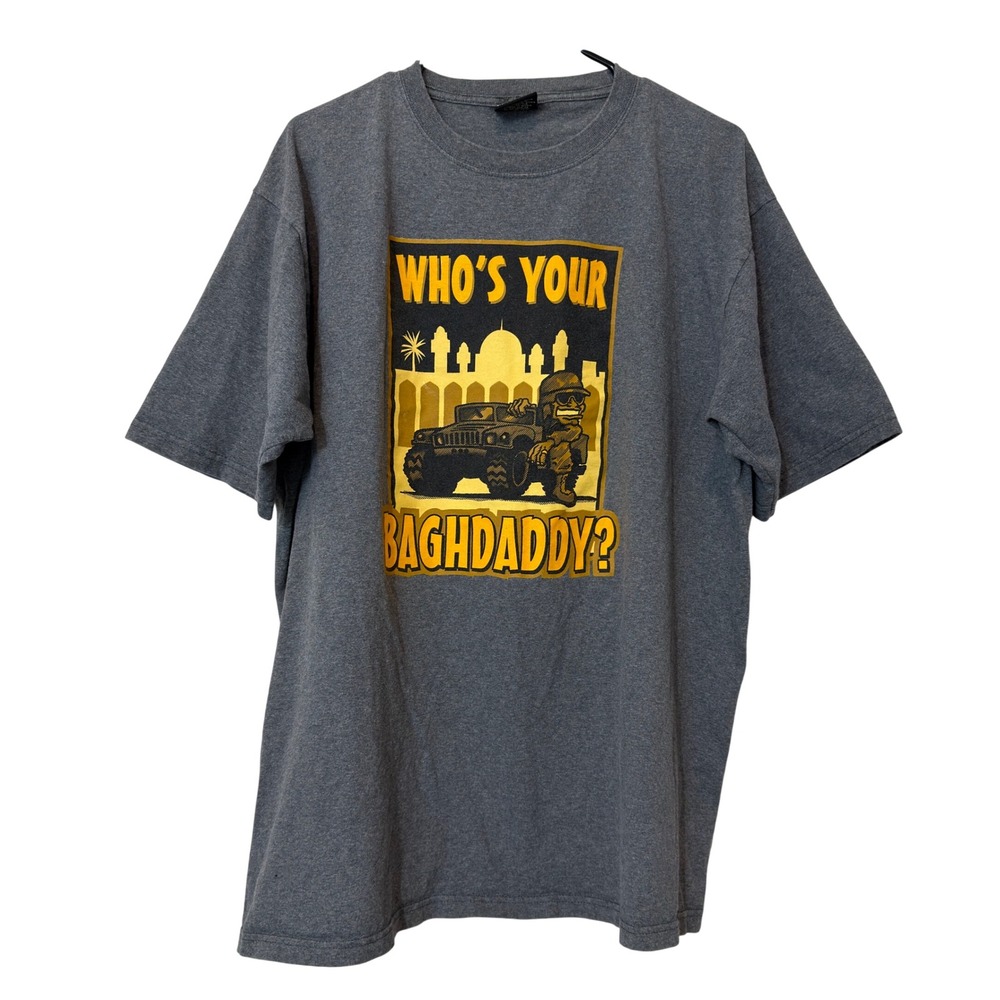 Gear For Sports T-Shirt Men XL Grey Good Who's Your Baghdaddy Humvee‎ Graphic